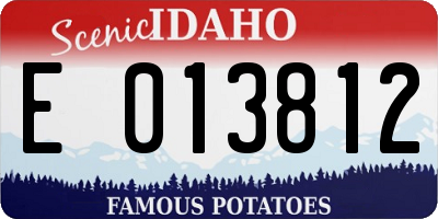 ID license plate E013812