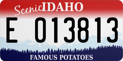 ID license plate E013813