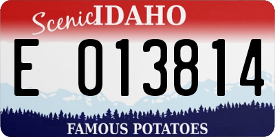 ID license plate E013814