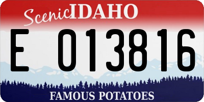 ID license plate E013816