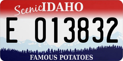 ID license plate E013832