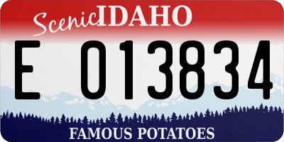 ID license plate E013834