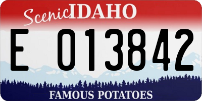ID license plate E013842