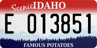 ID license plate E013851