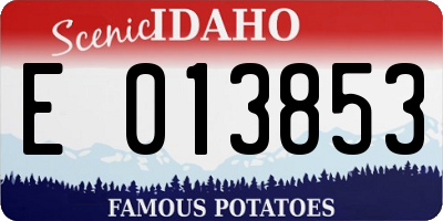 ID license plate E013853