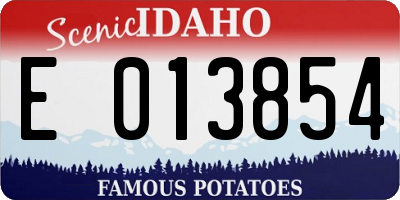 ID license plate E013854