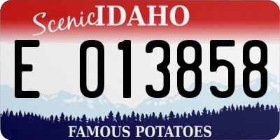 ID license plate E013858