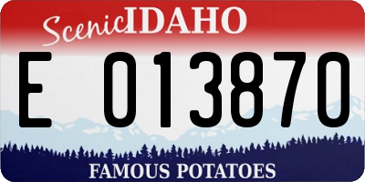 ID license plate E013870