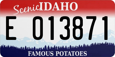 ID license plate E013871