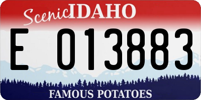 ID license plate E013883