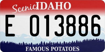 ID license plate E013886