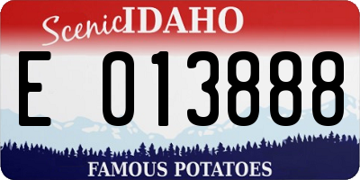 ID license plate E013888