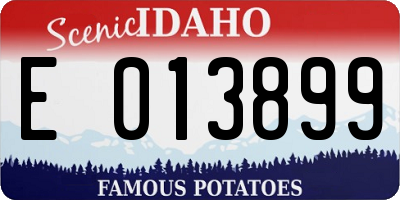 ID license plate E013899