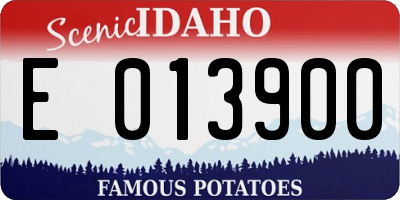 ID license plate E013900