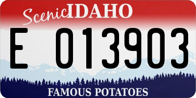 ID license plate E013903