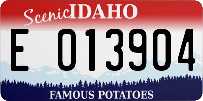 ID license plate E013904