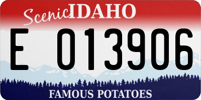 ID license plate E013906