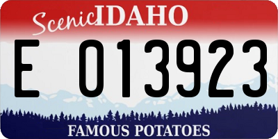 ID license plate E013923