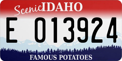 ID license plate E013924