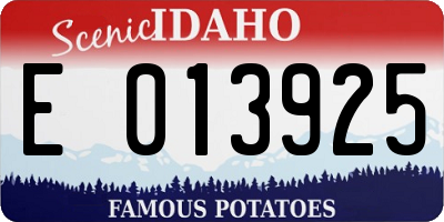 ID license plate E013925