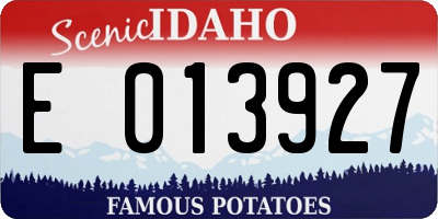 ID license plate E013927