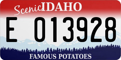 ID license plate E013928
