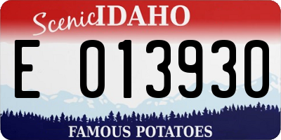 ID license plate E013930