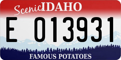 ID license plate E013931