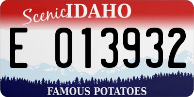 ID license plate E013932