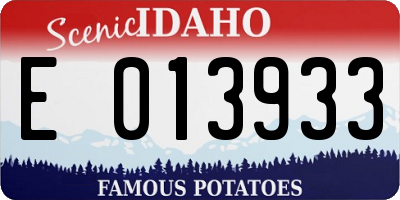 ID license plate E013933