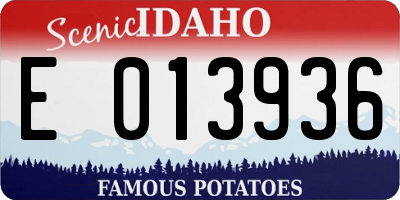 ID license plate E013936