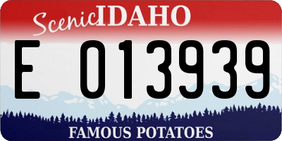 ID license plate E013939