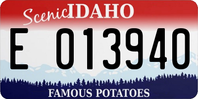 ID license plate E013940