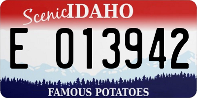 ID license plate E013942