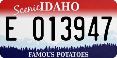 ID license plate E013947