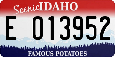 ID license plate E013952