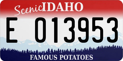 ID license plate E013953