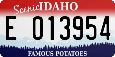 ID license plate E013954