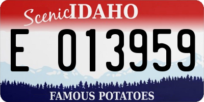 ID license plate E013959