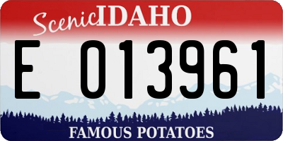 ID license plate E013961