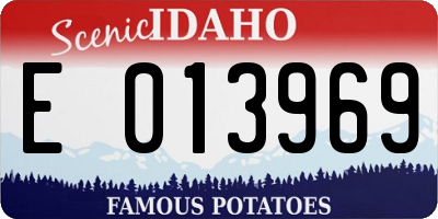 ID license plate E013969