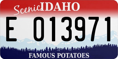 ID license plate E013971