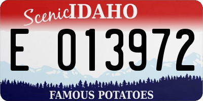 ID license plate E013972