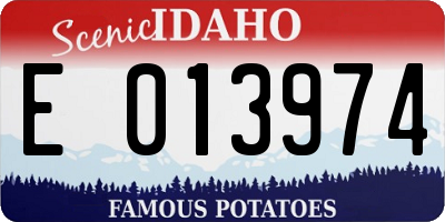 ID license plate E013974