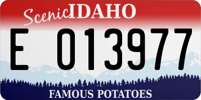 ID license plate E013977