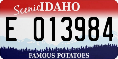 ID license plate E013984