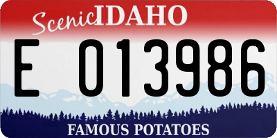 ID license plate E013986