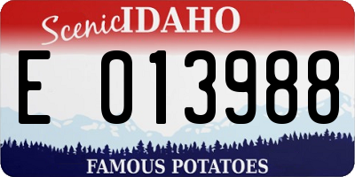 ID license plate E013988