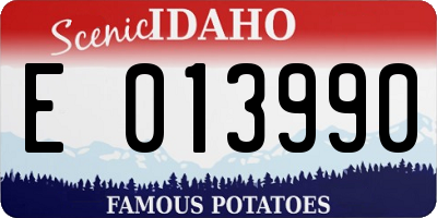 ID license plate E013990