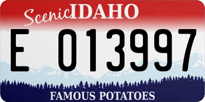 ID license plate E013997